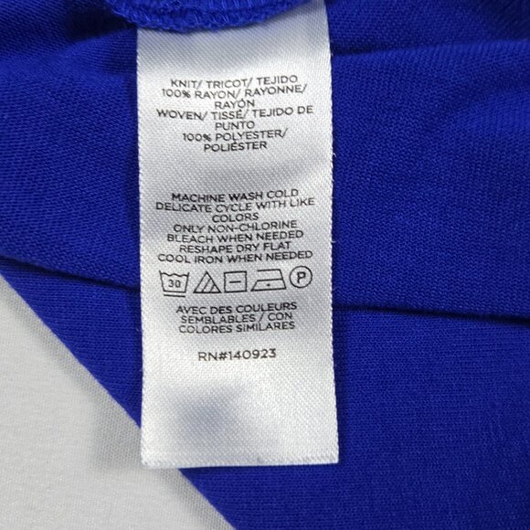 LOFT Royal‎ Blue Ruffle Tie Neck Sleeveless Blouse Romantic Feminine Sz M - Picture 8 of 11